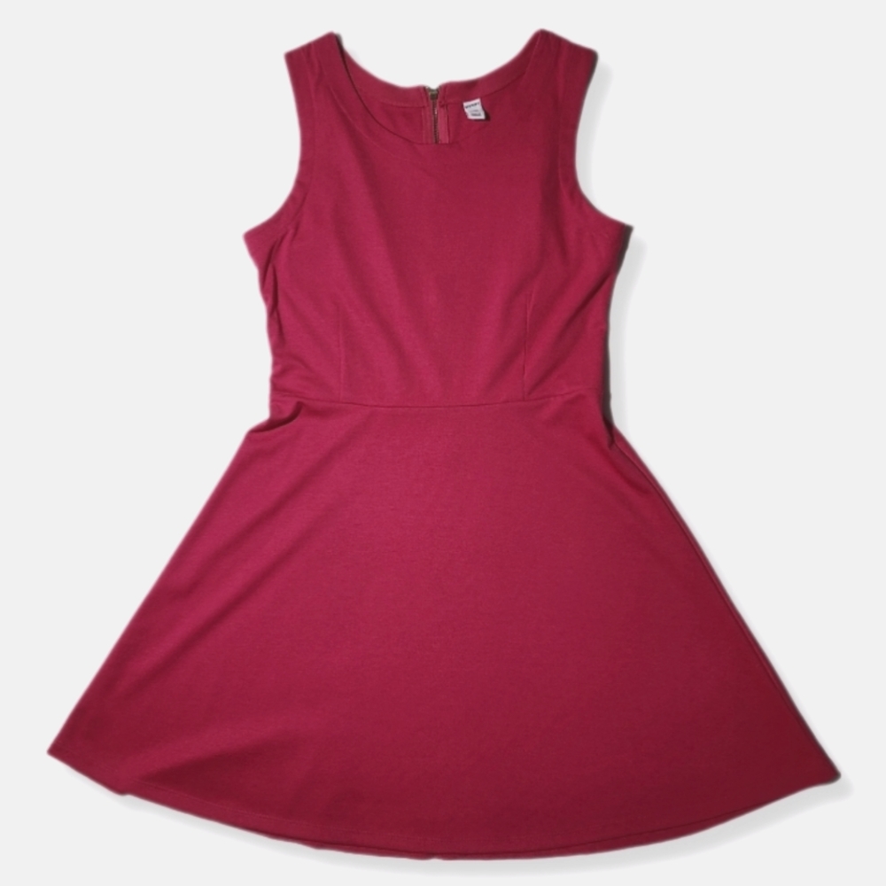 Old navy fuchsia sleeveless skater dress sizes L